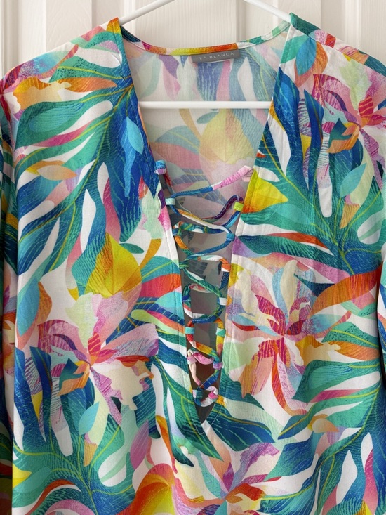 La Blanca Other - La Blanca Multicolor Tropical Lace-Up Swim Coverup M